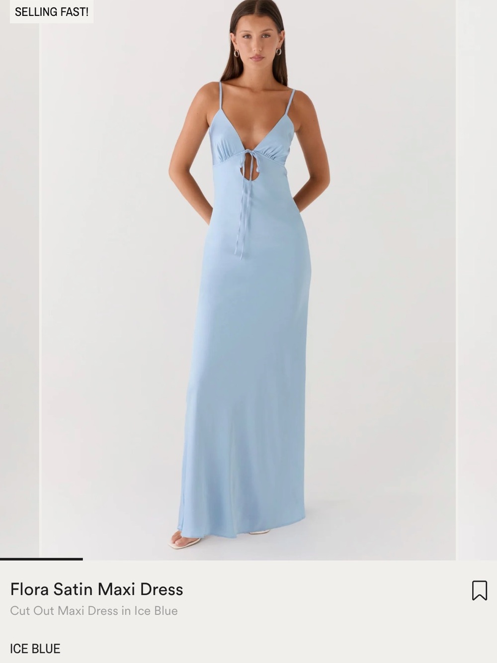 Peppermayo Flora Satin Maxi Dress — Ice Blue